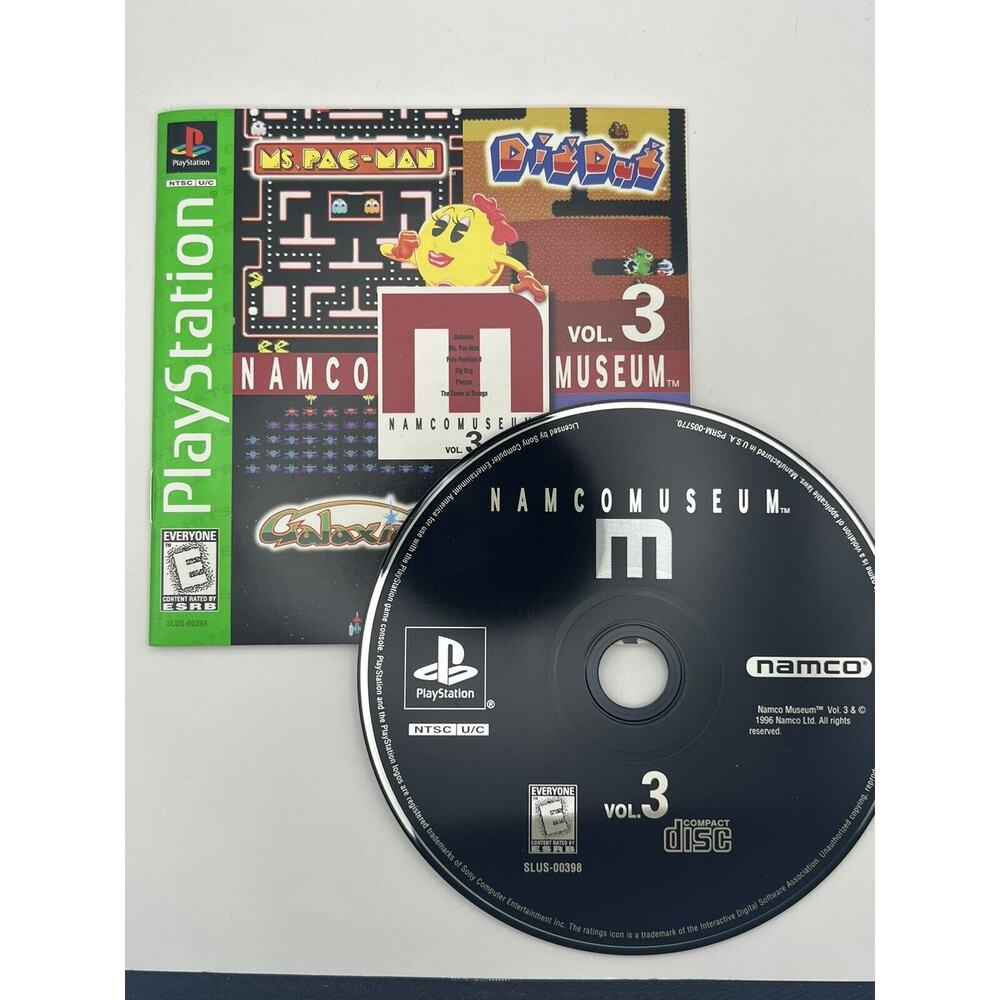 Namco Museum Volume 3 Sony PlayStation 1 PS1 Greatest Hits Disc & Manual Tested